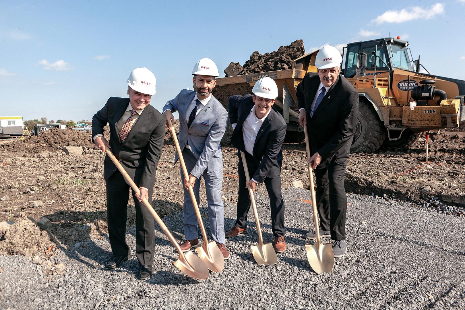 Rose LifeScience's leadership during the inauguration of the construction site for the new Huntingdon site