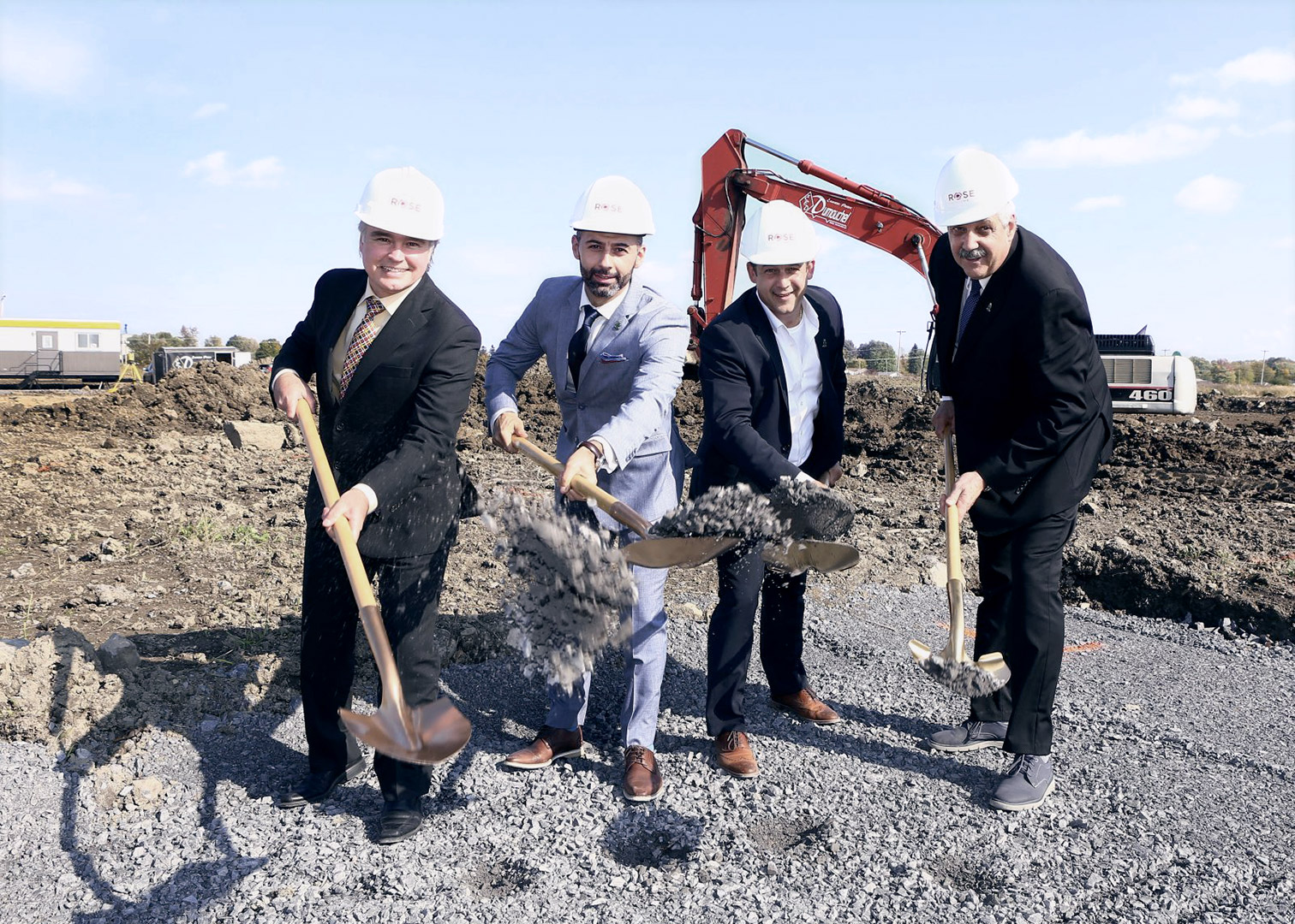 Rose LifeScience's leadership during the inauguration of the construction site for the new Huntingdon site